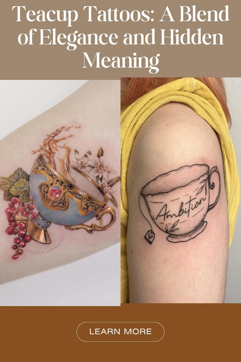Teacup Tattoos A Blend of Elegance and Hidden Meaning